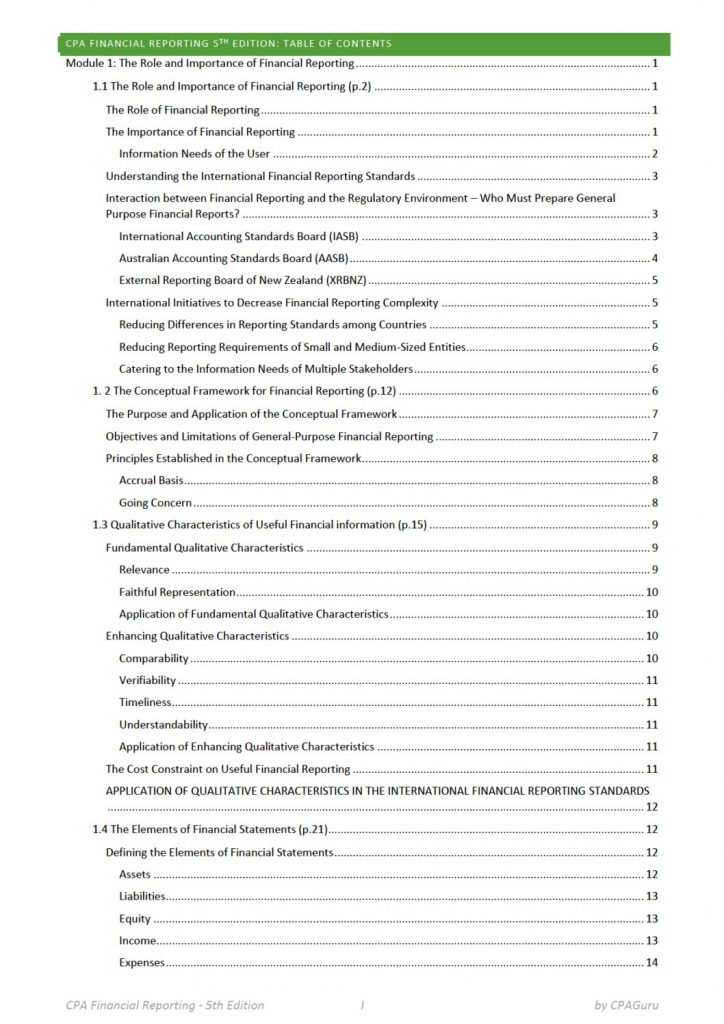 CPA Financial Reporting 5th Edition -2020 (HD) Notes