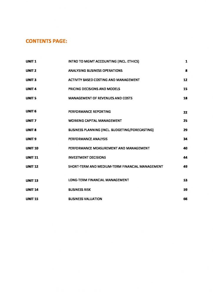 Management Accounting and Applied Finance (MAAF317) critical file – CA