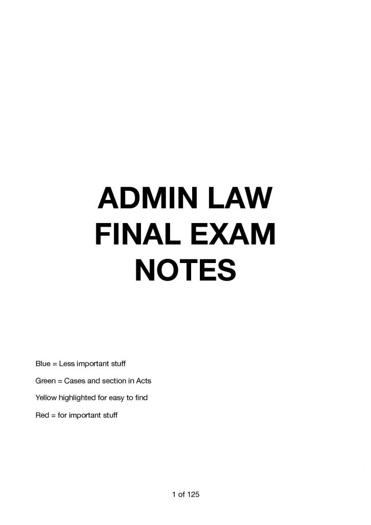 70617 – Administrative Law (UTS) JR exam notes with mind maps