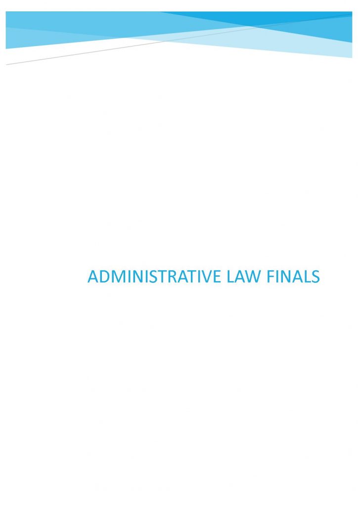 Administrative Law (70617) complete notes for final exam