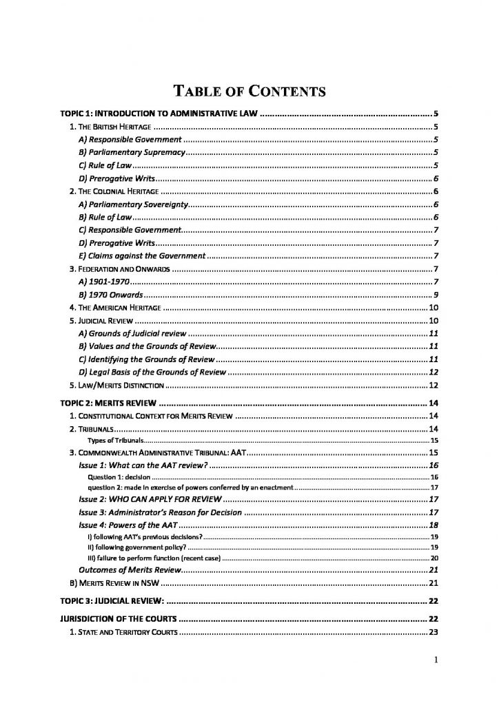 Administrative Law (LAWS2010) complete exam notes