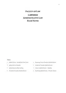 Administrative Law (LAWS5010 & LAWS2010) exam notes