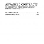 Advanced Contracts – 76047 summary notes for exam