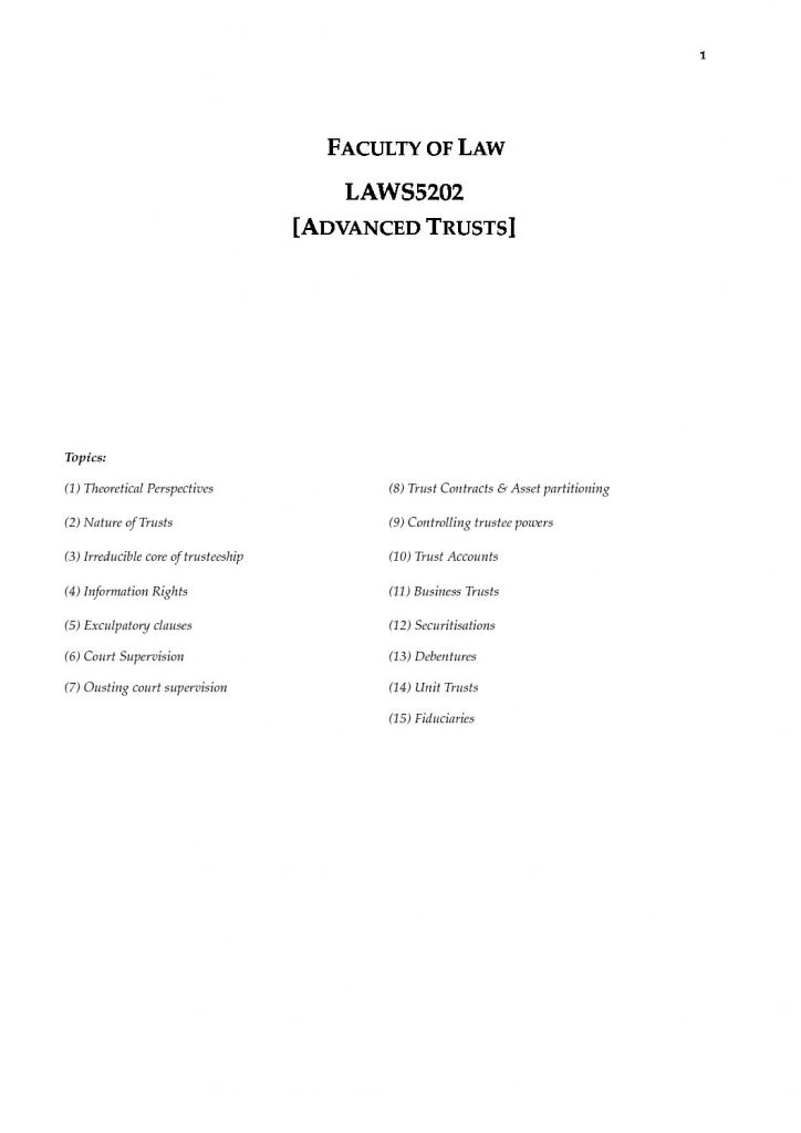 Advanced Trusts HD Notes – LAWS5202