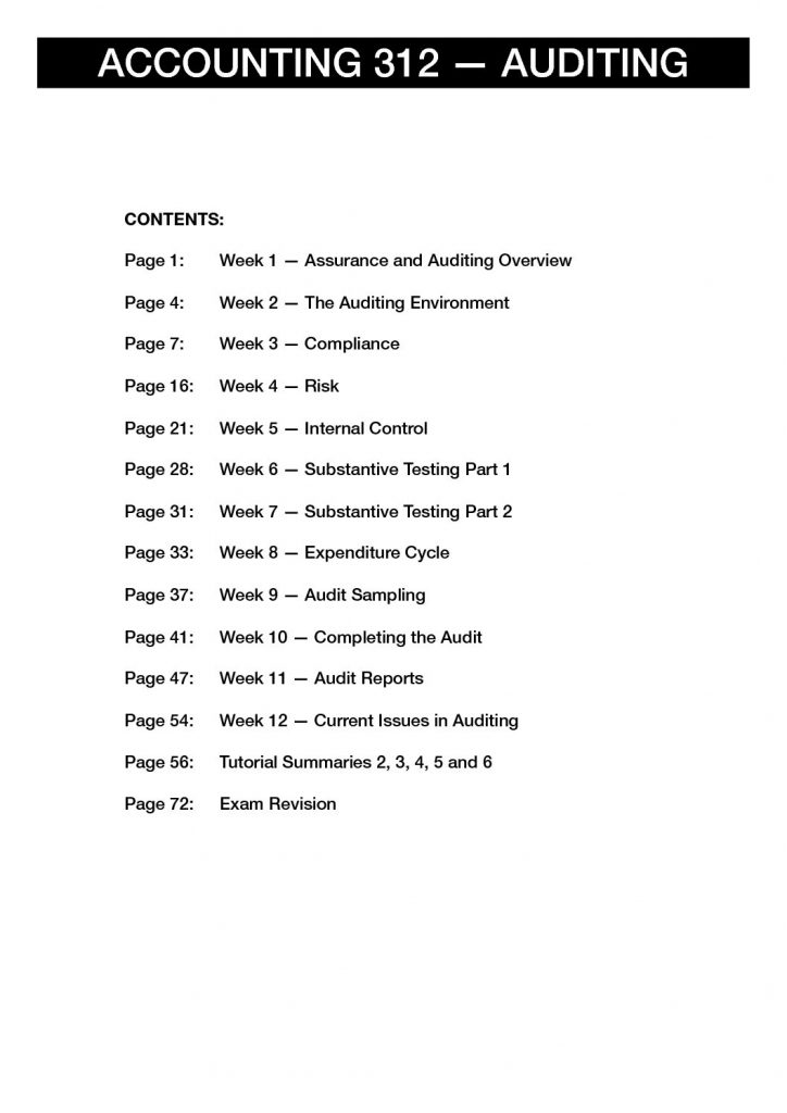 Auditing (ACCTG 312) Lecture & Tutorial summaries with Exam Revision