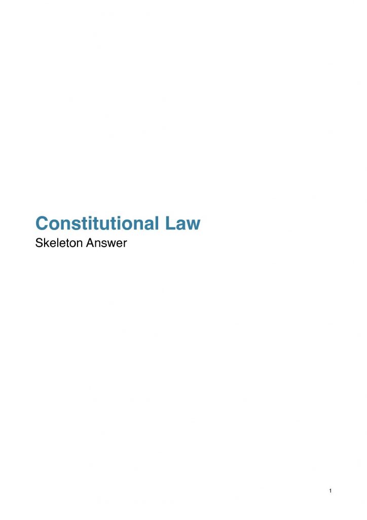 Australian Constitutional Law (LAW 2501) Exam Notes & Skeleton