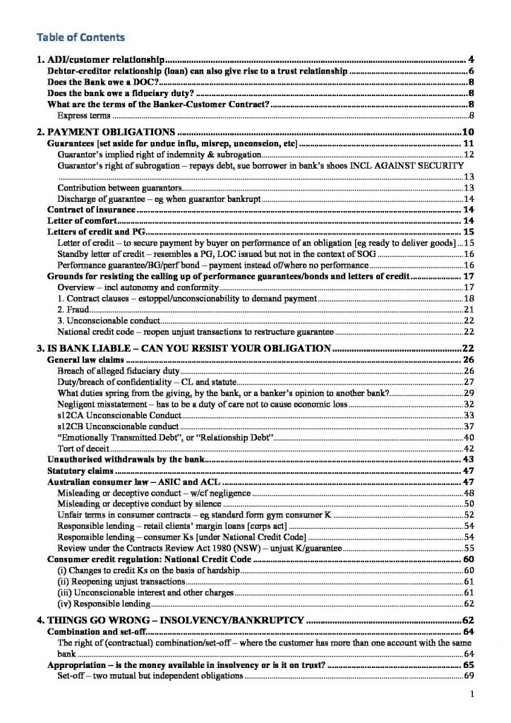 Banking and Financial Instruments (LAWS3413 & LAWS5113) full notes