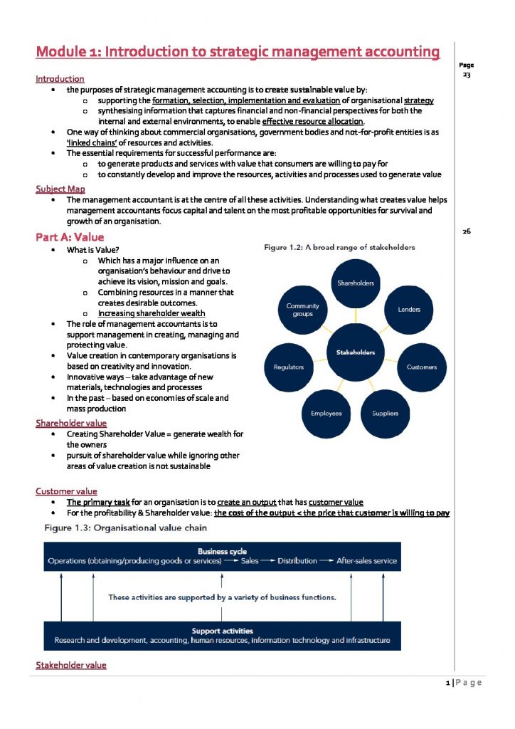 CPA Strategic Management Accounting (SMA) 2020 HD Summary