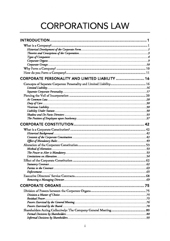 Comprehensive Sydney Corporations Law (LAWS2014 & LAWS5014) notes