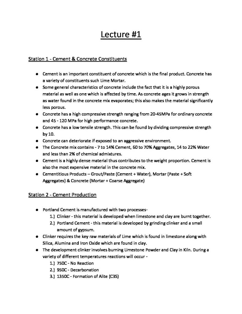 Construction Materials (BLDG1012) lecture notes – HD