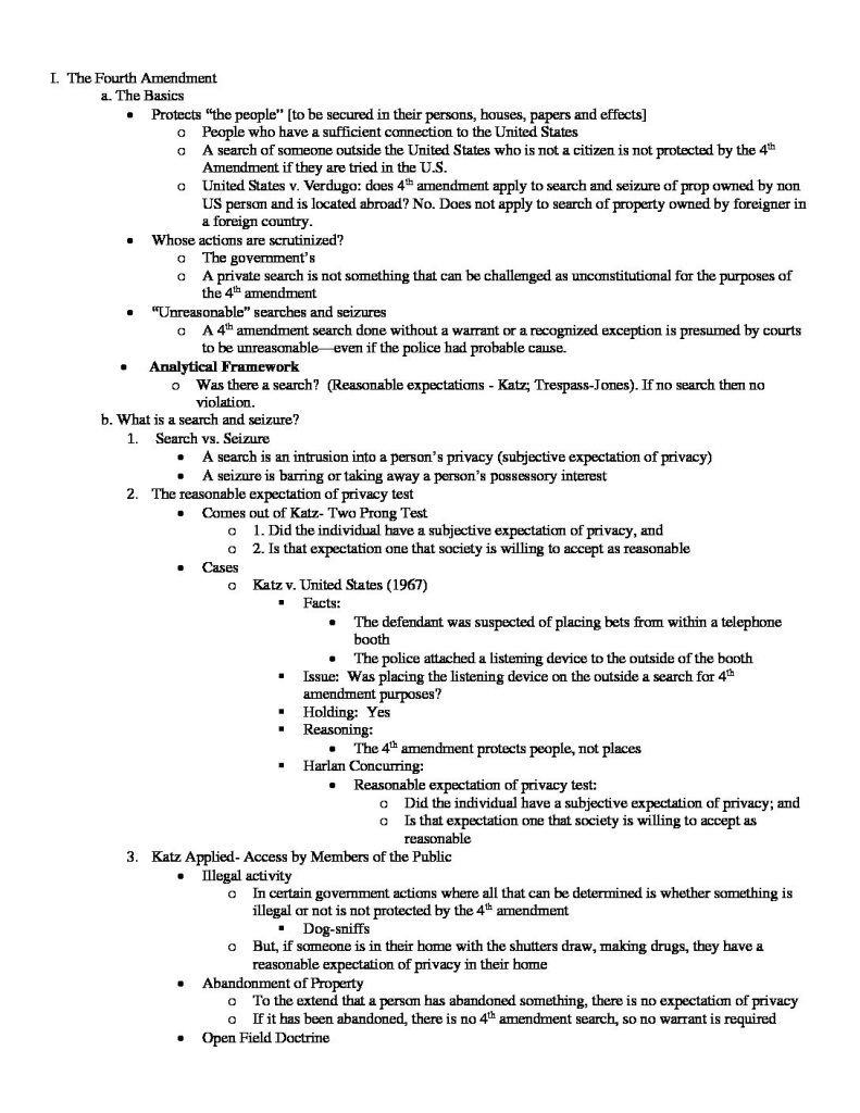 Criminal Procedure (LAW7645) outline – UCONN