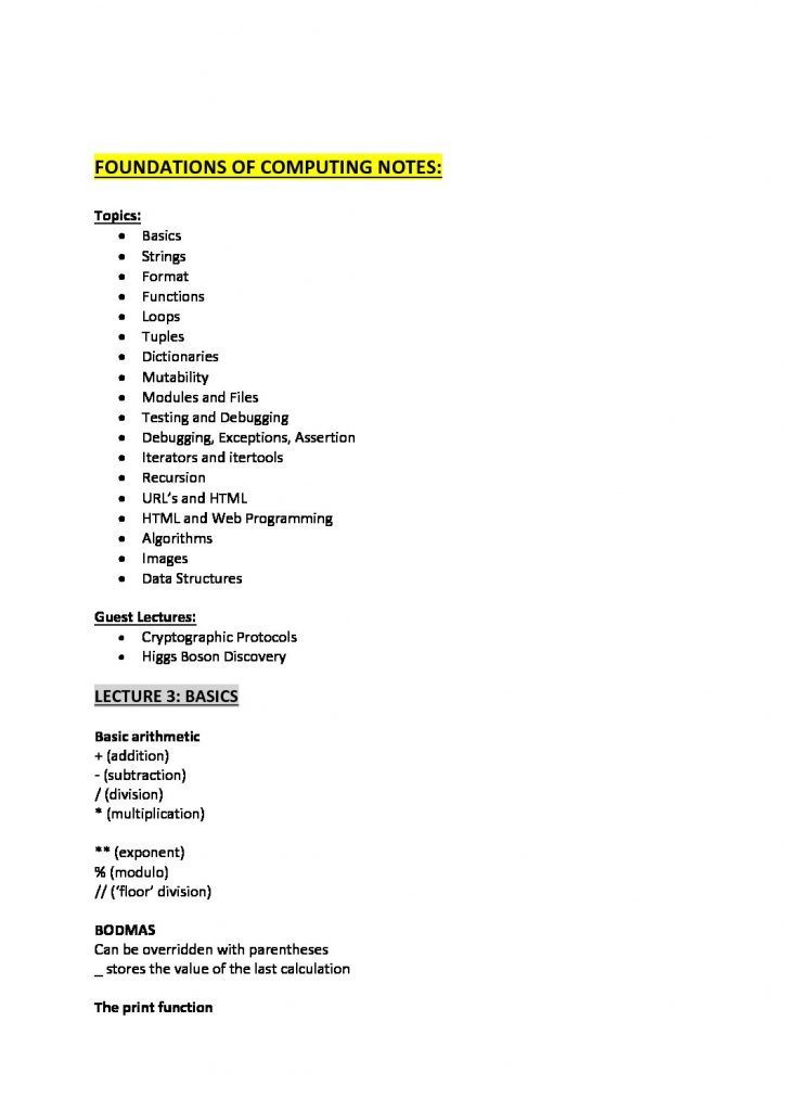 Foundations of Computing (COMP10001) summary notes