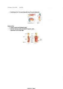 Introductory Anatomy (ANAT2111) notes with practice questions