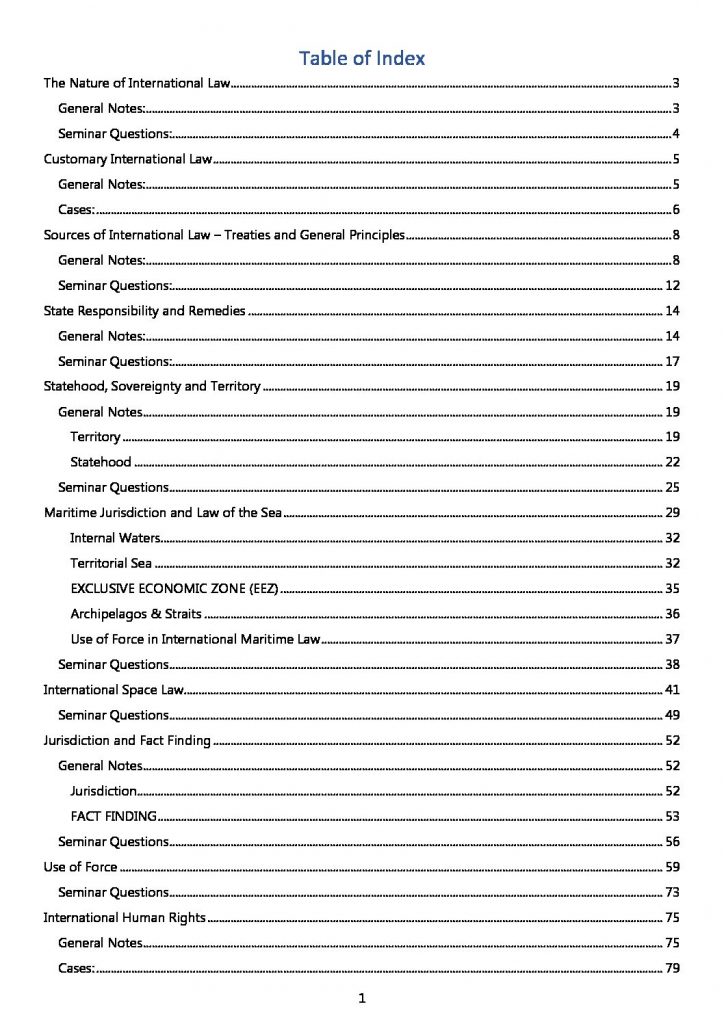 LAW 1508 – International Law complete exam notes