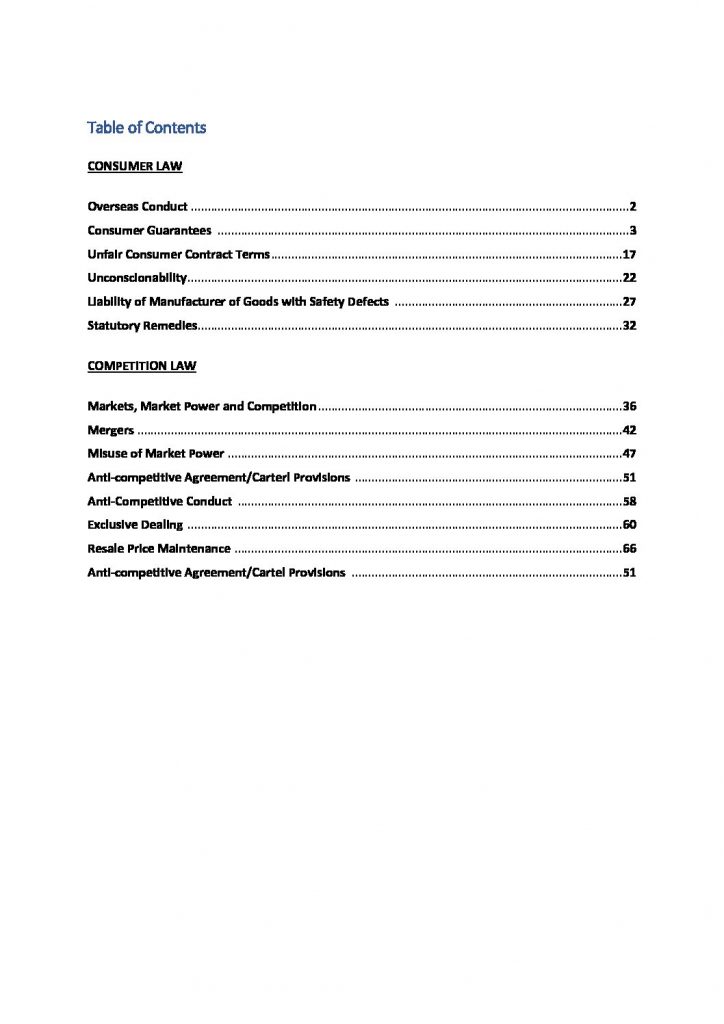 LAW4702 – Competition and Consumer Law exam notes