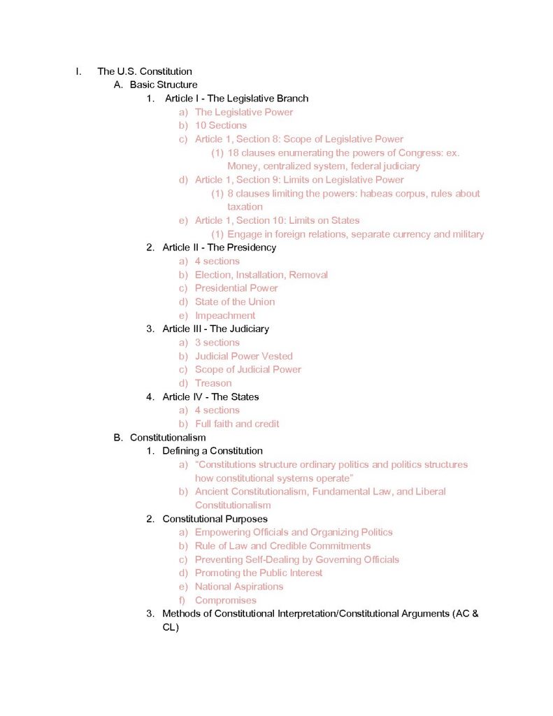 POLS 2100 – The American Constitution midterm review