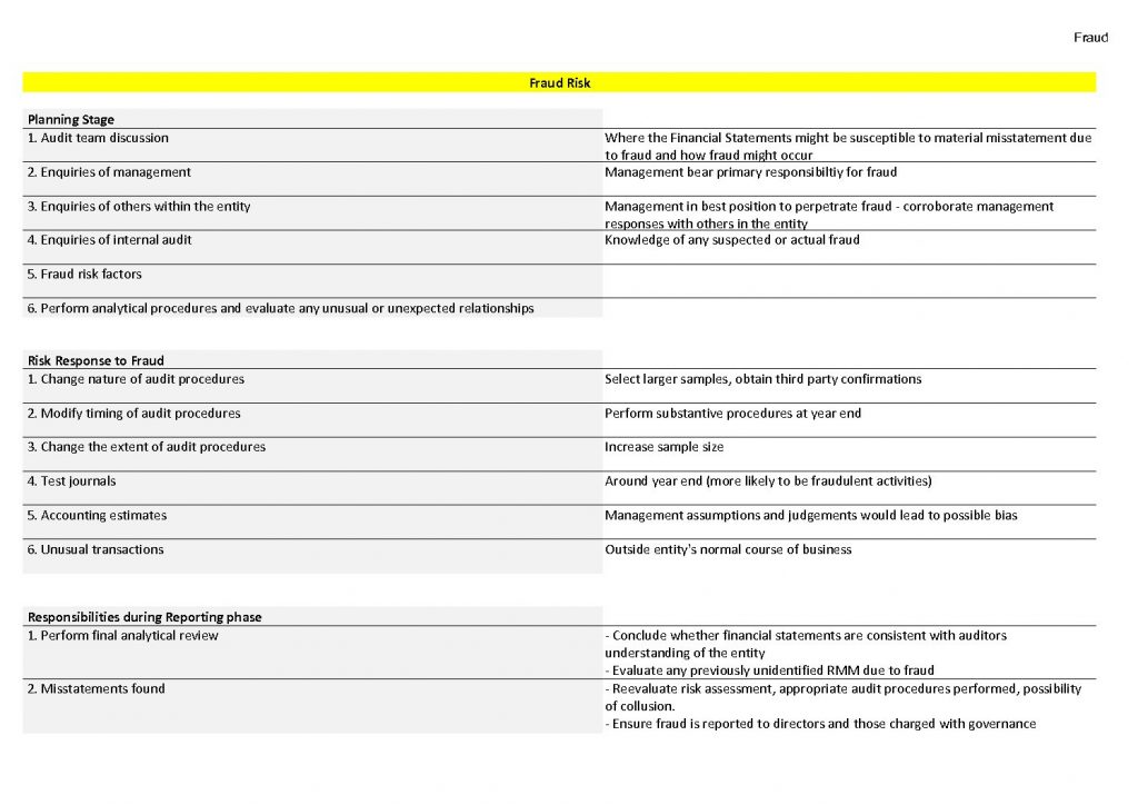 AAA: Auditing and Assurance critical file & Index