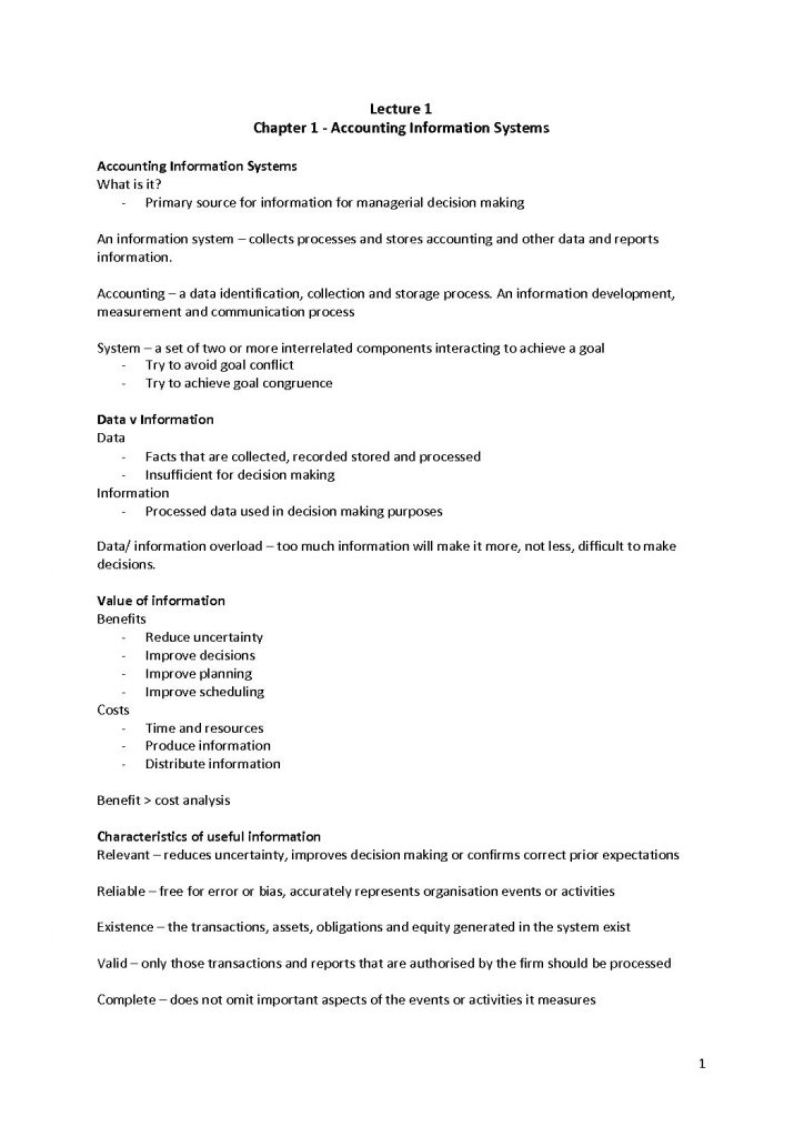 ACCTING 2503: Accounting Information Systems exam notes