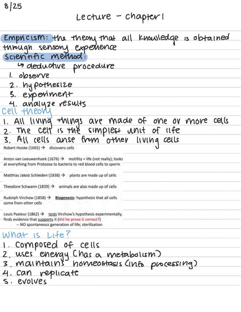 BIO-110: General Biology I FA5 textbook lecture notes
