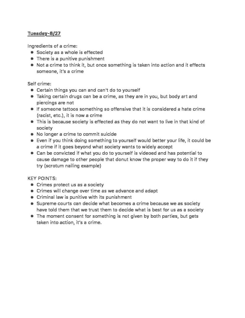 CJUS 2100 – Crime and Justice in the United States full notes