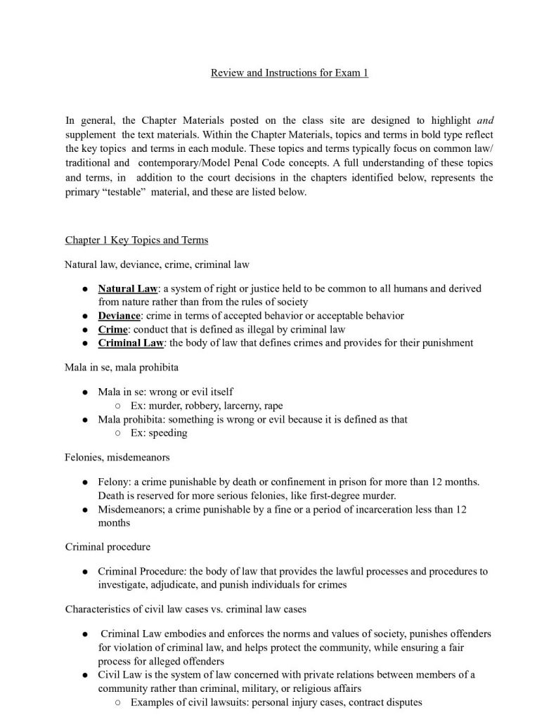 CJUS 3201: Criminal Law Exam 1 review – UNT