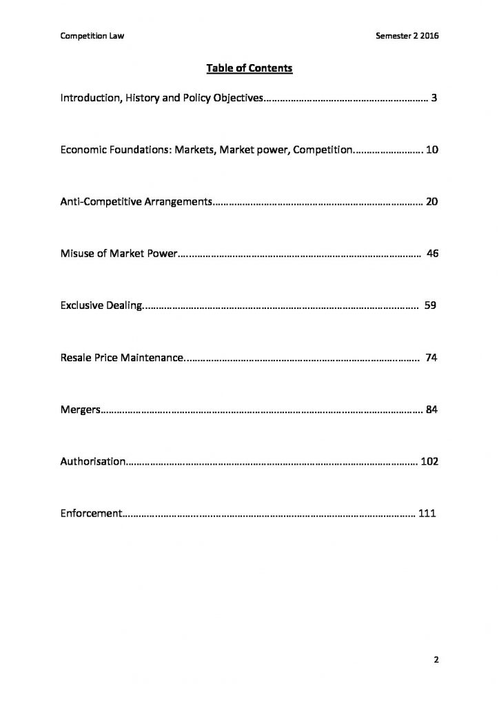 Competition Law (LAWS3022) notes – UNSW