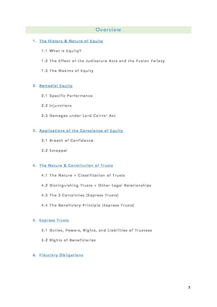 Equity (LAWS2015) complete detailed notes