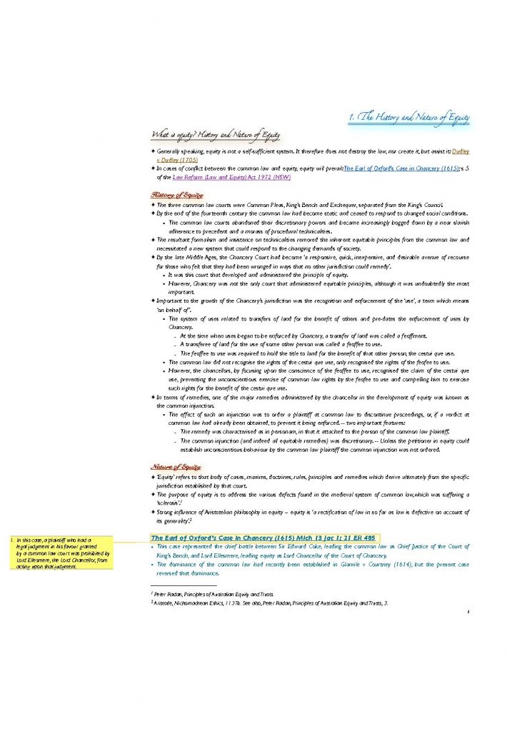 Equity (LAWS5015 & LAWS2015) detailed notes