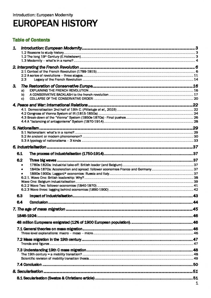 European History complete course summary