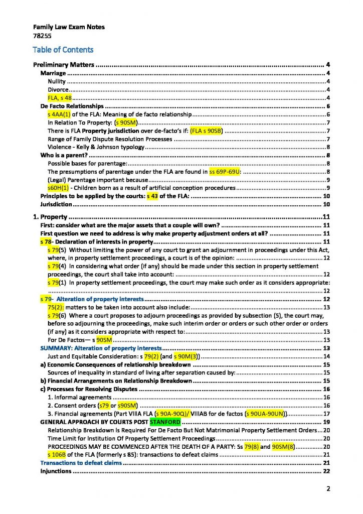 Family Law (76516) exam notes