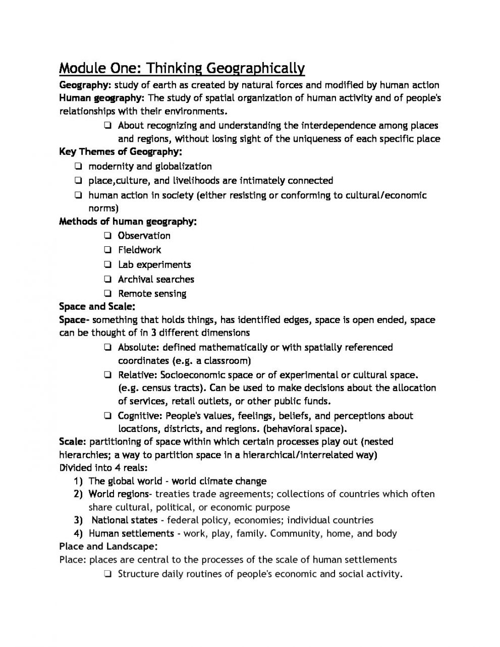 Study Materials For Human Geography People Places And Cultures GEOG