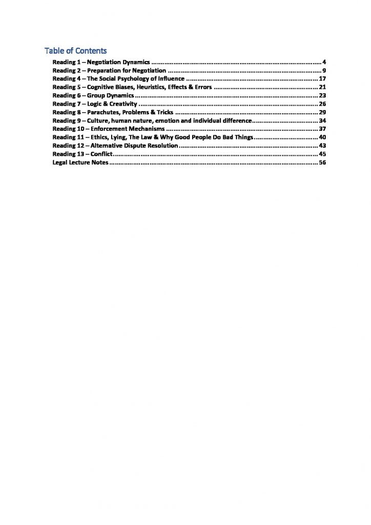 IBUS3107: Business Negotiations textbook & lecture summary