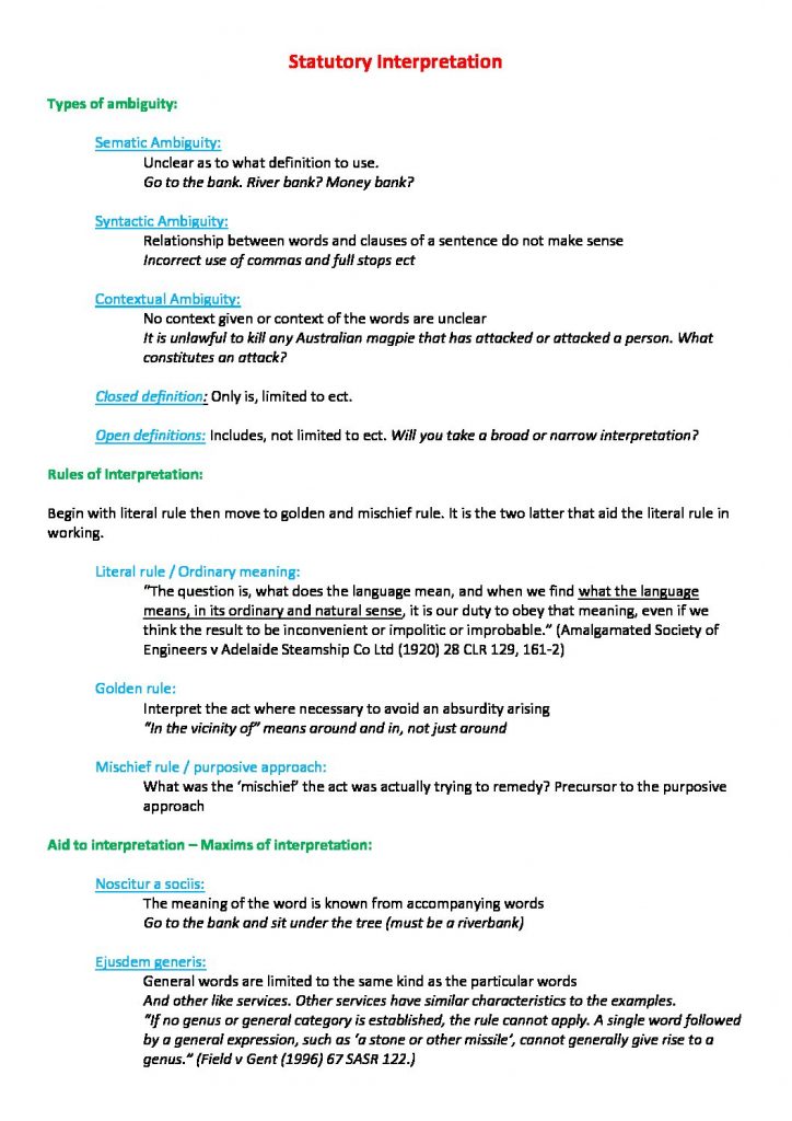 LAW 1501: Foundations of Law notes