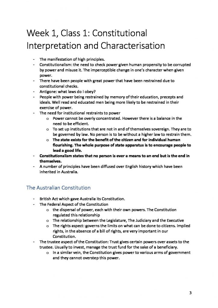 LAWS2011 or LAWS5011: Federal Constitutional Law HD notes