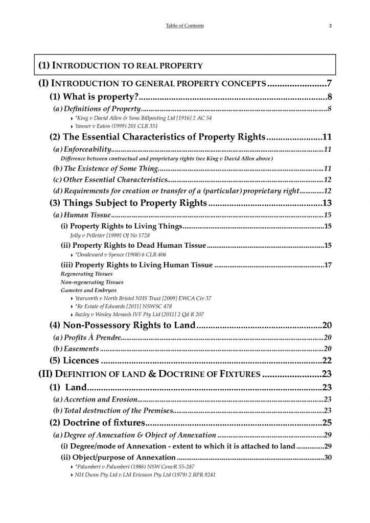 LAWS2012 & LAWS5008: Intro to Property and Commercial Law notes