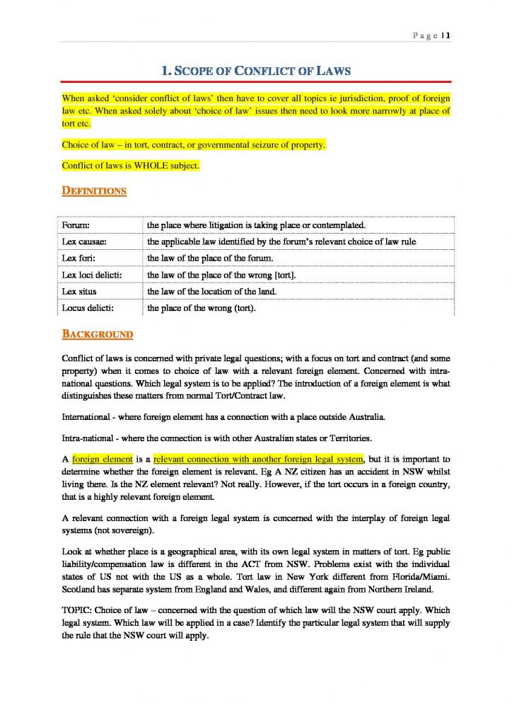 LPAB 18 Conflict of Laws (LEC) notes – Private International Law
