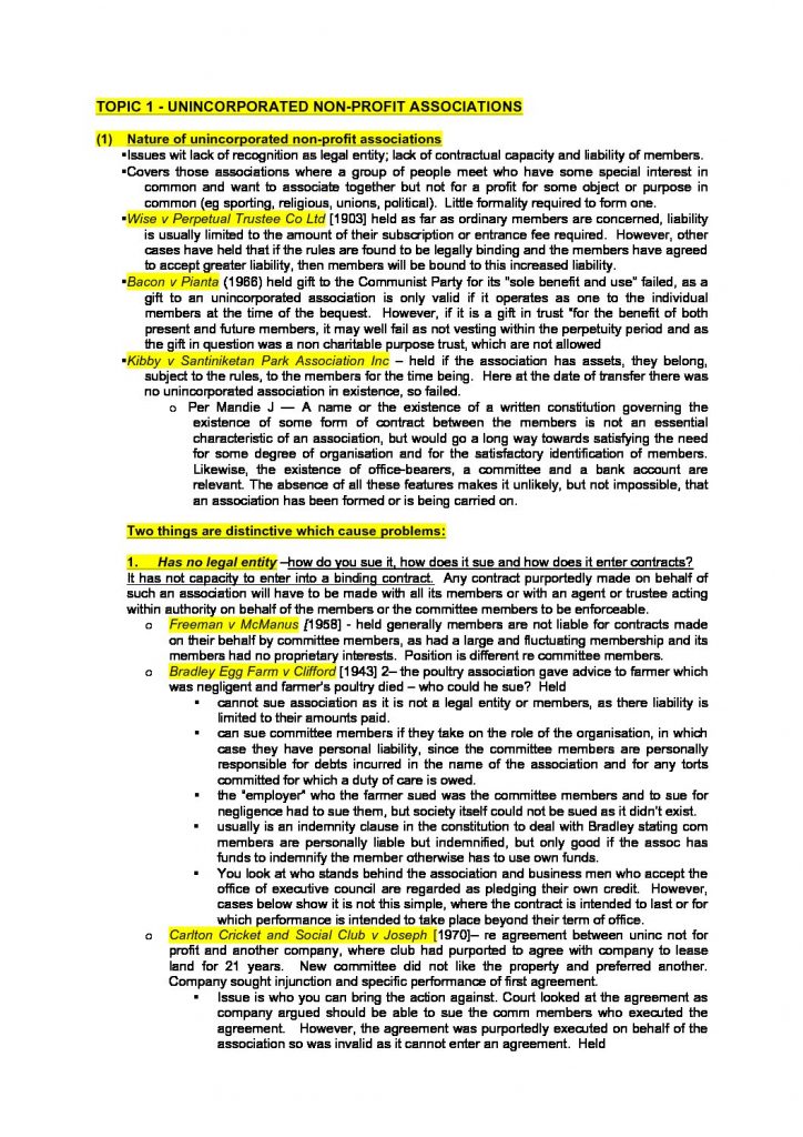 LPAB 10 Law of Associations (LEC) exam notes