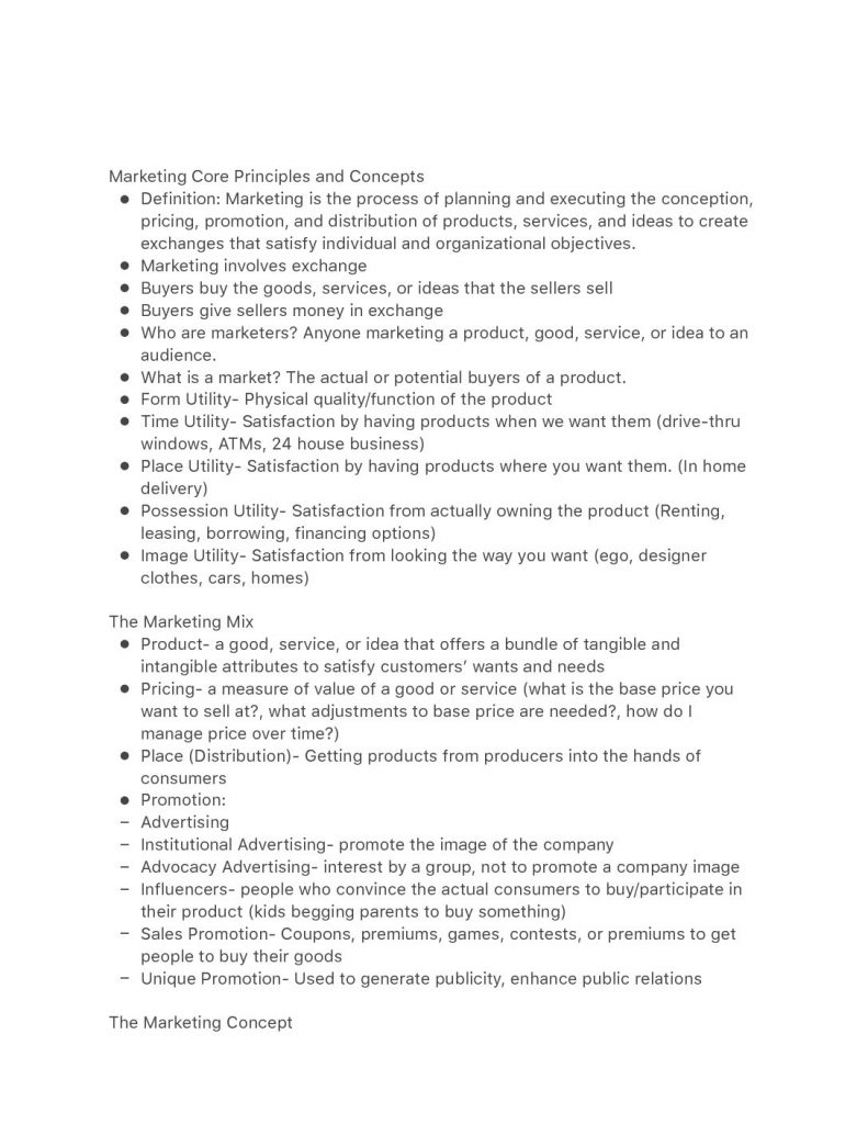 MKTG 3650 – Foundations of Marketing Practice full notes