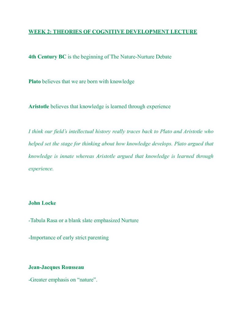 PSYC 315: Childhood and Adolescence complete notes