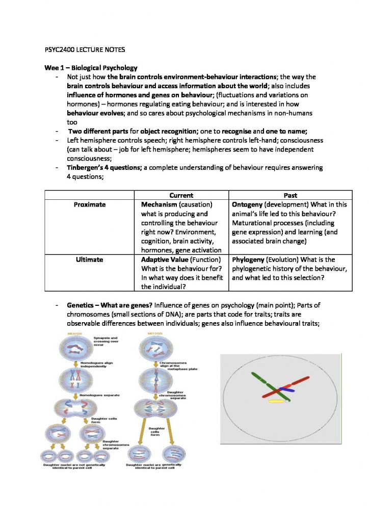 PSYC2400: Biological Psychology notes