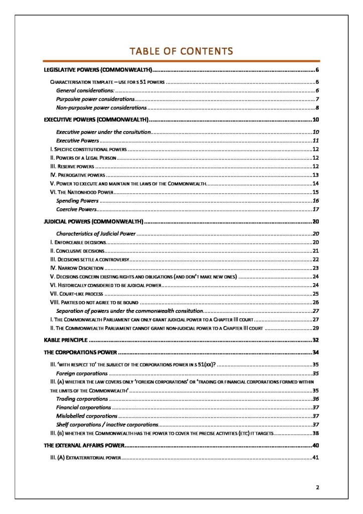 Constitutional Law (LAWS3003) full course notes