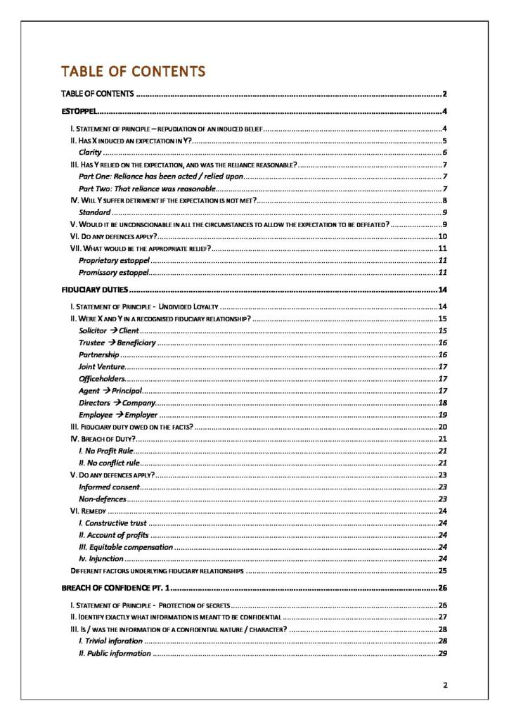 Equity (LAWS2310) full course notes