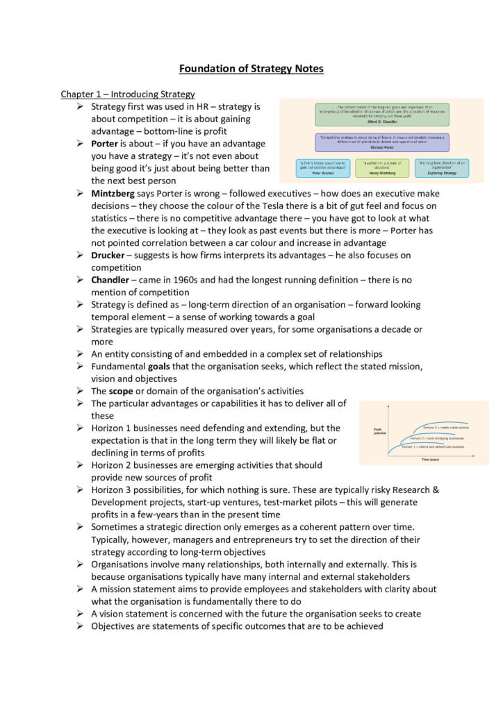 Foundations of Strategy (INTBUS 202) full course summary