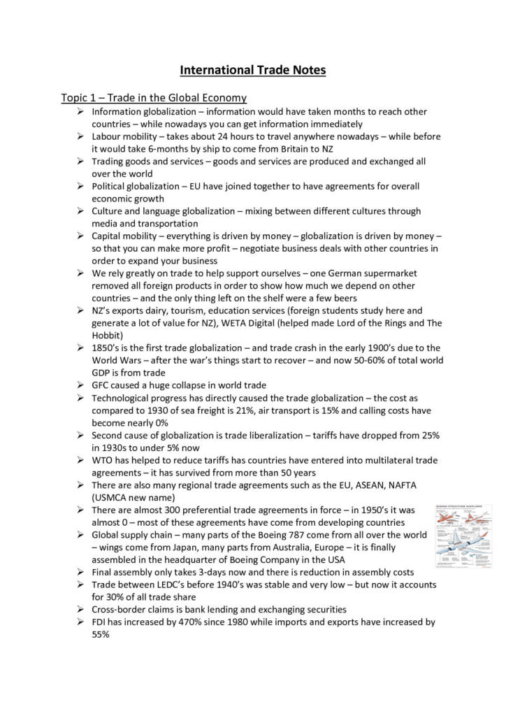 International Trade (ECON 341) full course summary