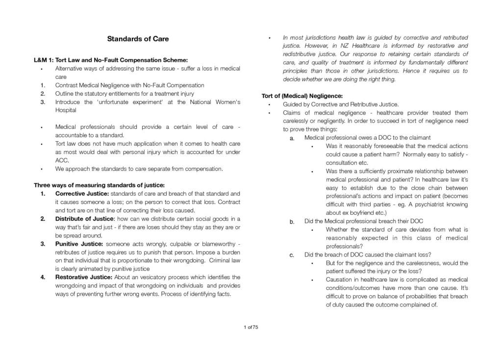 Law and Medicine (LAWS447) complete summary