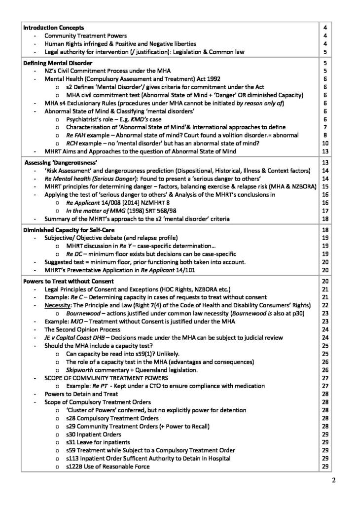 Law and Psychiatry (LAWS448) exam targeted full lecture notes