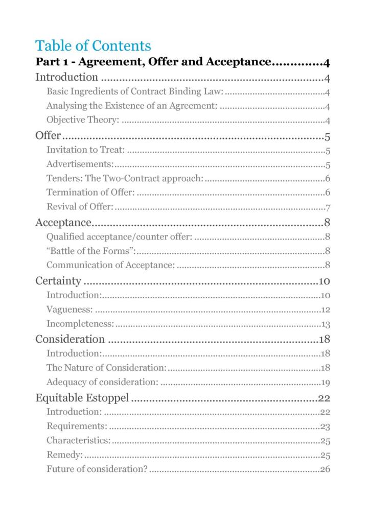 Law of Contract (LAWS202) complete summary
