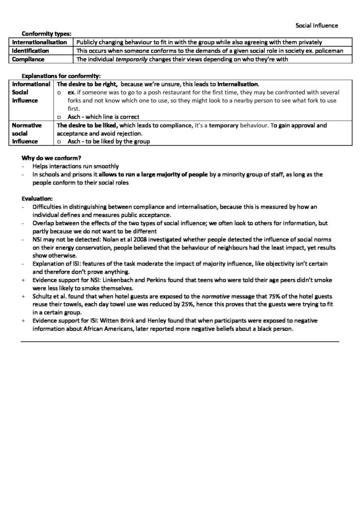 AS Level Psychology (7181) AQA lecture notes