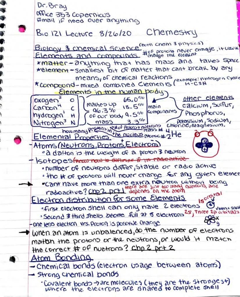 General Biology I (BIO 121) lecture notes for exams