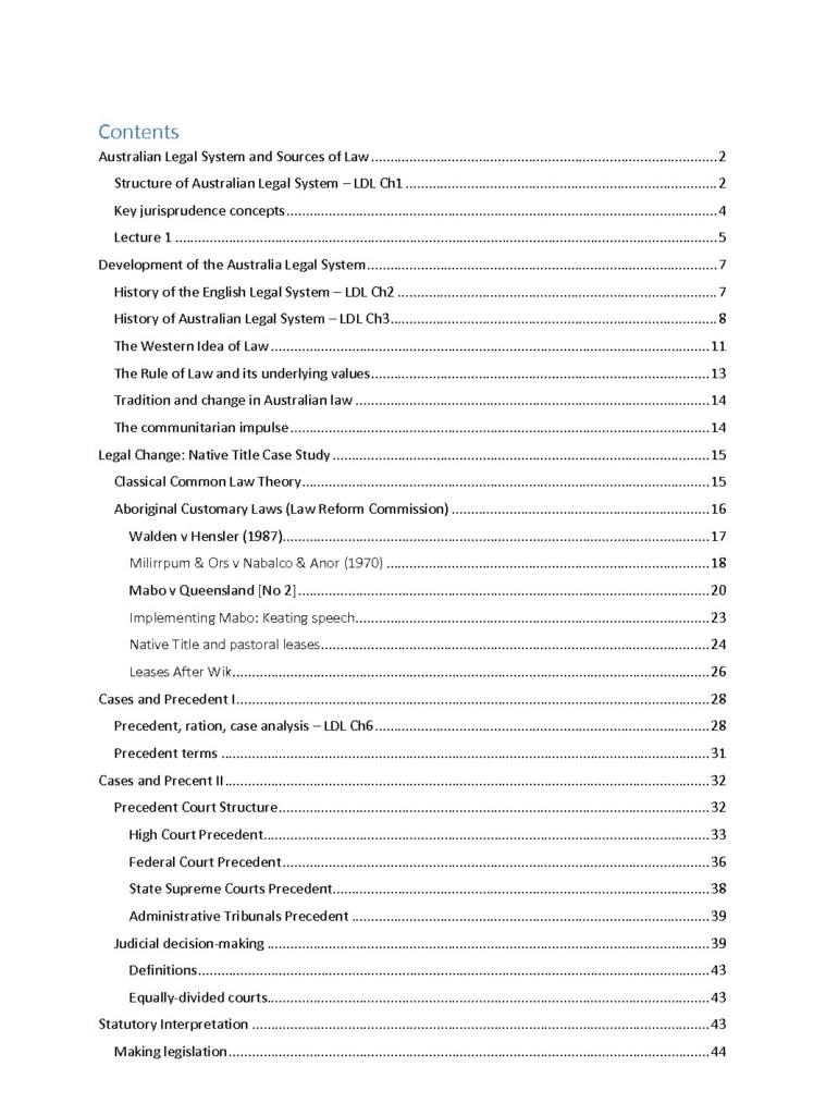LAWS1006 HD complete Foundations of Law notes